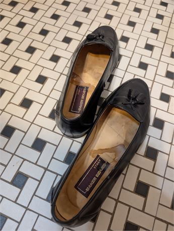 Black Calfskin Low Vamp Tassel Loafer - Baker Benjes 9D