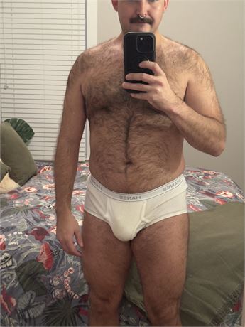 Medium Hanes white briefs