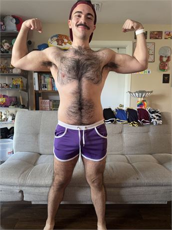 Adj Otters Workout Shorts - Purple