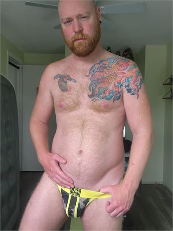 Camou jock with yellow trim